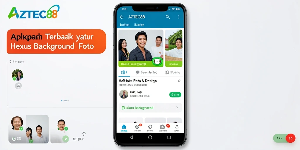 Antarmuka AZTEC88 dengan alat hapus background yang mudah digunakan.