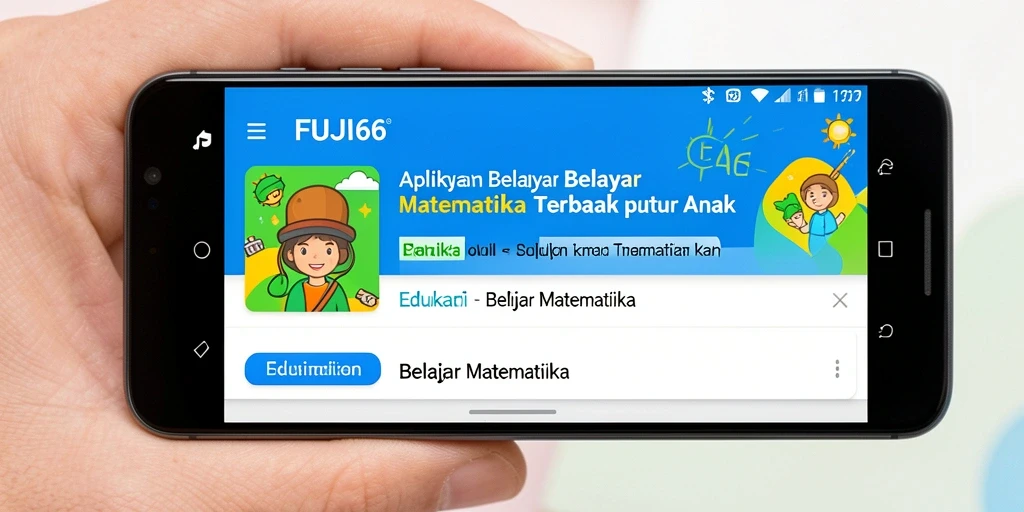 Antarmuka aplikasi FUJI66 untuk belajar matematika dengan fitur interaktif.