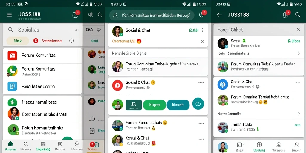 Antarmuka JOSS188 yang menarik dan interaktif untuk Forum Komunitas.