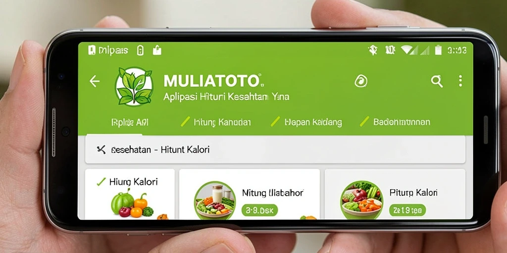 Tampilan antarmuka aplikasi MULIATOTO untuk penghitungan kalori.